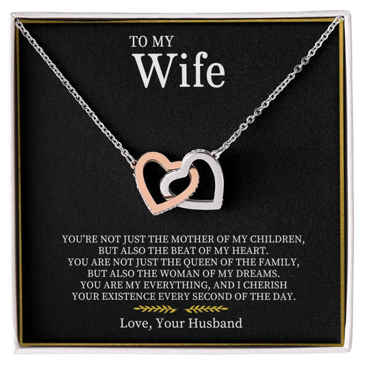 To My Wife |  Interlocking Hearts necklace